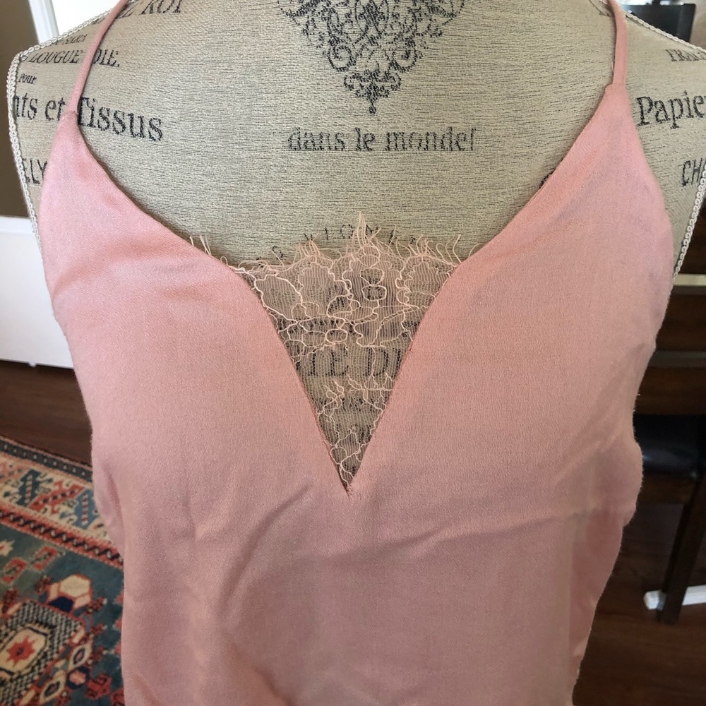 4sienna pink lace tank